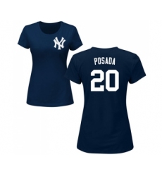 MLB Women's Nike New York Yankees #20 Jorge Posada Navy Blue Name & Number T-Shirt