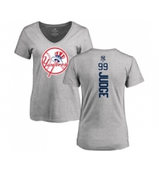 MLB Women's Nike New York Yankees #99 Aaron Judge Ash Backer T-Shirt
