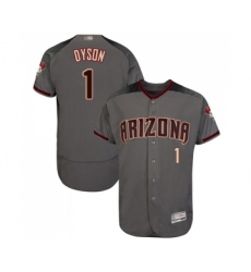 Men's Arizona Diamondbacks #1 Jarrod Dyson Grey Road Authentic Collection Flex Base Baseball Jersey