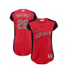 Women's Boston Red Sox #28 J. D. Martinez Authentic Red American League 2019 Baseball All-Star Jersey