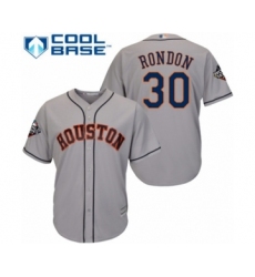 Youth Houston Astros #30 Hector Rondon Authentic Grey Road Cool Base 2019 World Series Bound Baseball Jersey