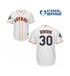 Youth Houston Astros #30 Hector Rondon Authentic White Home Cool Base 2019 World Series Bound Baseball Jersey