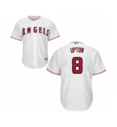 Youth Los Angeles Angels of Anaheim #8 Justin Upton Authentic White Home Cool Base Baseball Jersey