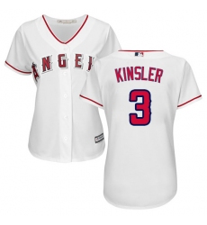 Women's Majestic Los Angeles Angels of Anaheim #3 Ian Kinsler Replica White Home Cool Base MLB Jersey