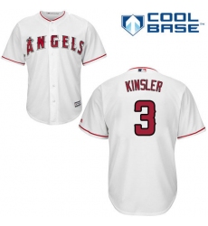 Youth Majestic Los Angeles Angels of Anaheim #3 Ian Kinsler Replica White Home Cool Base MLB Jersey