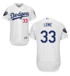 Men's Majestic Los Angeles Dodgers #33 Mark Lowe White Home Flex Base Authentic Collection 2018 World Series MLB Jersey