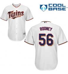 Youth Majestic Minnesota Twins #56 Fernando Rodney Authentic White Home Cool Base MLB Jersey