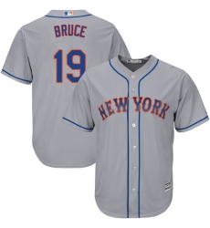 Youth Majestic New York Mets #19 Jay Bruce Authentic Grey Road Cool Base MLB Jersey
