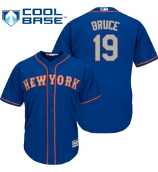 Youth Majestic New York Mets #19 Jay Bruce Replica Royal Blue Alternate Road Cool Base MLB Jersey