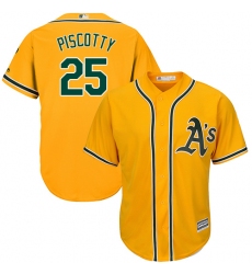Men's Majestic Oakland Athletics #25 Stephen Piscotty Replica Gold Alternate 2 Cool Base MLB Jersey