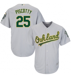 Men's Majestic Oakland Athletics #25 Stephen Piscotty Replica Grey Road Cool Base MLB Jersey