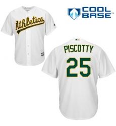 Men's Majestic Oakland Athletics #25 Stephen Piscotty Replica White Home Cool Base MLB Jersey