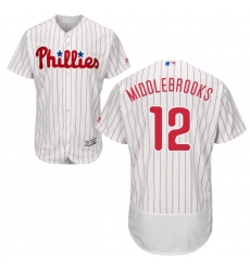 Men's Majestic Philadelphia Phillies #12 Will Middlebrooks White Home Flex Base Authentic Collection MLB Jersey