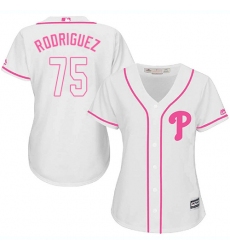 Women's Majestic Philadelphia Phillies #75 Francisco Rodriguez Replica White Fashion Cool Base MLB Jersey