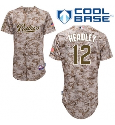 Men's Majestic San Diego Padres #12 Chase Headley Replica Camo Alternate 2 Cool Base MLB Jersey