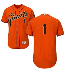Men's Majestic San Francisco Giants #1 Gregor Blanco Orange Alternate Flex Base Authentic Collection MLB Jersey