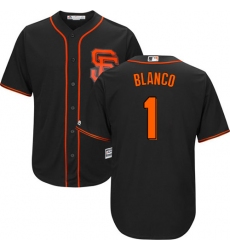Men's Majestic San Francisco Giants #1 Gregor Blanco Replica Black Alternate Cool Base MLB Jersey