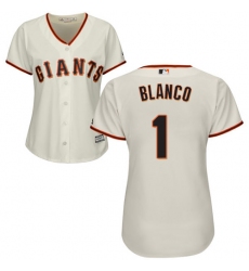Women's Majestic San Francisco Giants #1 Gregor Blanco Replica Cream Home Cool Base MLB Jersey