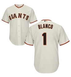 Youth Majestic San Francisco Giants #1 Gregor Blanco Authentic Cream Home Cool Base MLB Jersey