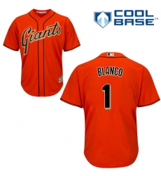 Youth Majestic San Francisco Giants #1 Gregor Blanco Authentic Orange Alternate Cool Base MLB Jersey