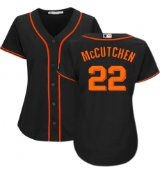 Women's Majestic San Francisco Giants #22 Andrew McCutchen Authentic Black Alternate Cool Base MLB Jersey