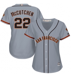 Women's Majestic San Francisco Giants #22 Andrew McCutchen Replica Grey Road Cool Base MLB Jersey
