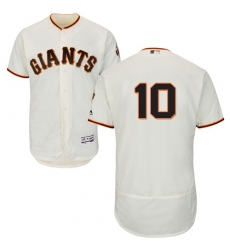 Men's Majestic San Francisco Giants #10 Evan Longoria Cream Home Flex Base Authentic Collection MLB Jersey