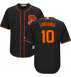Men's Majestic San Francisco Giants #10 Evan Longoria Replica Black Alternate Cool Base MLB Jersey