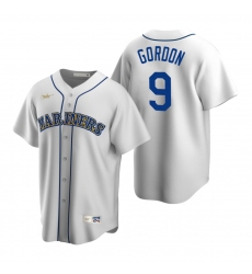 Men's Nike Seattle Mariners #9 Dee Gordon White Cooperstown Collection Home Stitched Baseball Jersey