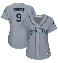 Women's Majestic Seattle Mariners #9 Dee Gordon Authentic Grey Road Cool Base MLB Jersey