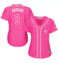 Women's Majestic Seattle Mariners #9 Dee Gordon Authentic Pink Fashion Cool Base MLB Jersey