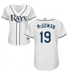 Women's Majestic Tampa Bay Rays #19 Dustin McGowan Authentic White Home Cool Base MLB Jersey