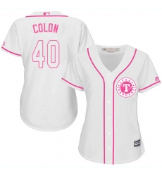 Women's Majestic Texas Rangers #40 Bartolo Colon Authentic White Fashion Cool Base MLB Jersey