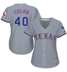 Women's Majestic Texas Rangers #40 Bartolo Colon Replica Grey Road Cool Base MLB Jersey