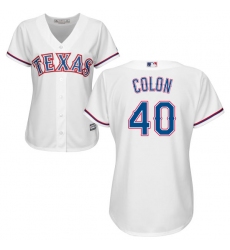 Women's Majestic Texas Rangers #40 Bartolo Colon Replica White Home Cool Base MLB Jersey