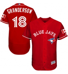 Men's Majestic Toronto Blue Jays #18 Curtis Granderson Scarlet Alternate Flex Base Authentic Collection Alternate MLB Jersey