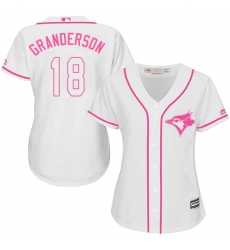 Women's Majestic Toronto Blue Jays #18 Curtis Granderson Authentic White Fashion Cool Base MLB Jersey