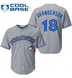 Youth Majestic Toronto Blue Jays #18 Curtis Granderson Authentic Grey Road MLB Jersey