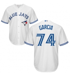 Men's Majestic Toronto Blue Jays #74 Jaime Garcia Replica White Home MLB Jersey