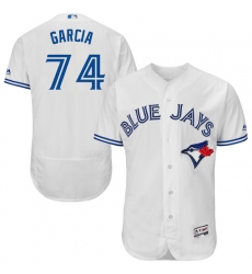 Men's Majestic Toronto Blue Jays #74 Jaime Garcia White Home Flex Base Authentic Collection MLB Jersey