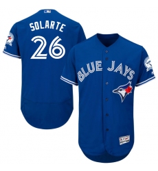 Men's Majestic Toronto Blue Jays #26 Yangervis Solarte Royal Blue Alternate Flex Base Authentic Collection MLB Jersey