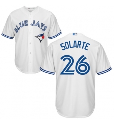 Youth Majestic Toronto Blue Jays #26 Yangervis Solarte Replica White Home MLB Jersey