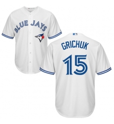 Men's Majestic Toronto Blue Jays #15 Randal Grichuk Replica White Home MLB Jersey