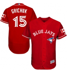 Men's Majestic Toronto Blue Jays #15 Randal Grichuk Scarlet Alternate Flex Base Authentic Collection Alternate MLB Jersey