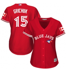 Women's Majestic Toronto Blue Jays #15 Randal Grichuk Authentic Scarlet Alternate MLB Jersey