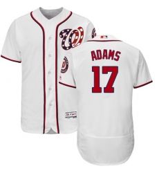 Men's Majestic Washington Nationals #17 Matt Adams White Home Flex Base Authentic Collection MLB Jersey