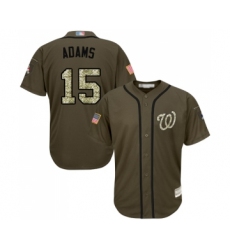 Men's Washington Nationals #15 Matt Adams Authentic Green Salute to Service Baseball Jersey