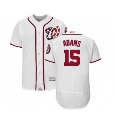 Men's Washington Nationals #15 Matt Adams White Home Flex Base Authentic Collection Baseball Jersey