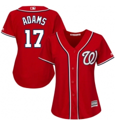 Women's Majestic Washington Nationals #17 Matt Adams Authentic Red Alternate 1 Cool Base MLB Jersey