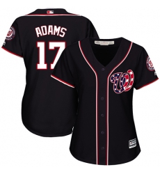 Women's Majestic Washington Nationals #17 Matt Adams Replica Navy Blue Alternate 2 Cool Base MLB Jersey